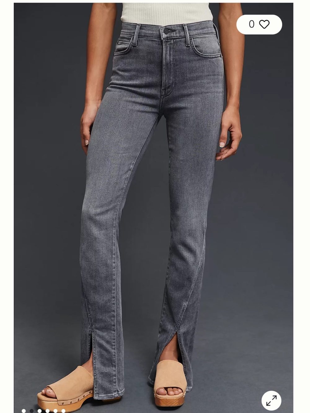 MOTHER The Rascal Sliced Up Heel Jeans Size 25